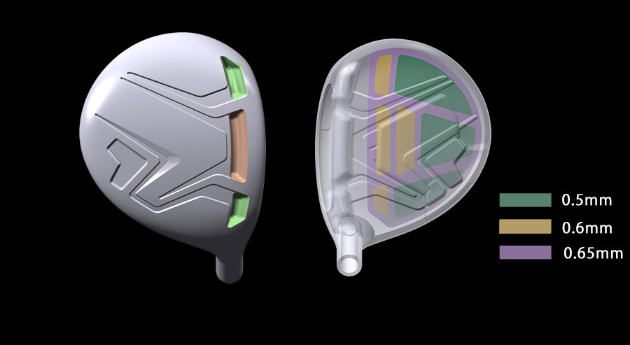 Gậy Fairway Honma Beres Black FW 7 Khe đế ba và cấu trúc vương miện