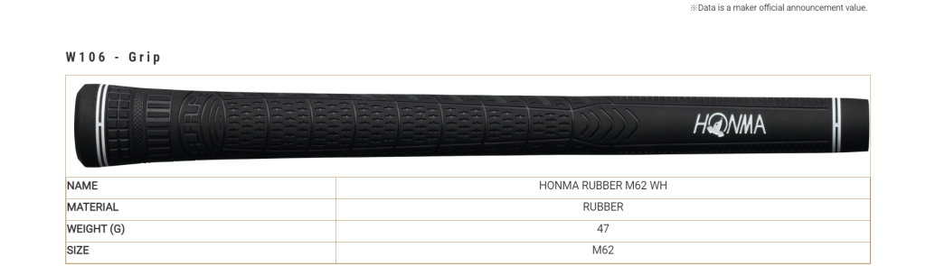 Gậy Wedge Honma Beres W106 16 Thông số kỹ thuật gậy wedge Honma Beres W106