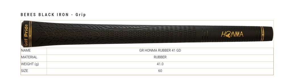 Gậy sắt Honma Beres Black 14 Thông số kỹ thuật gậy sắt Honma Beres Black