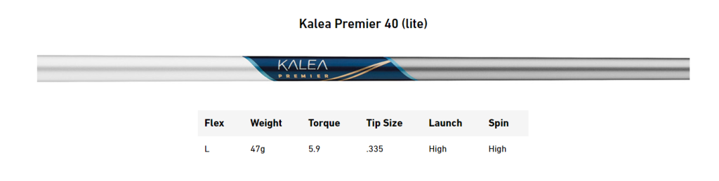 Gậy Fairway Woods TaylorMade KALEA Premier 11 Thông số cán gậy Fairway Woods TaylorMade KALEA Premier