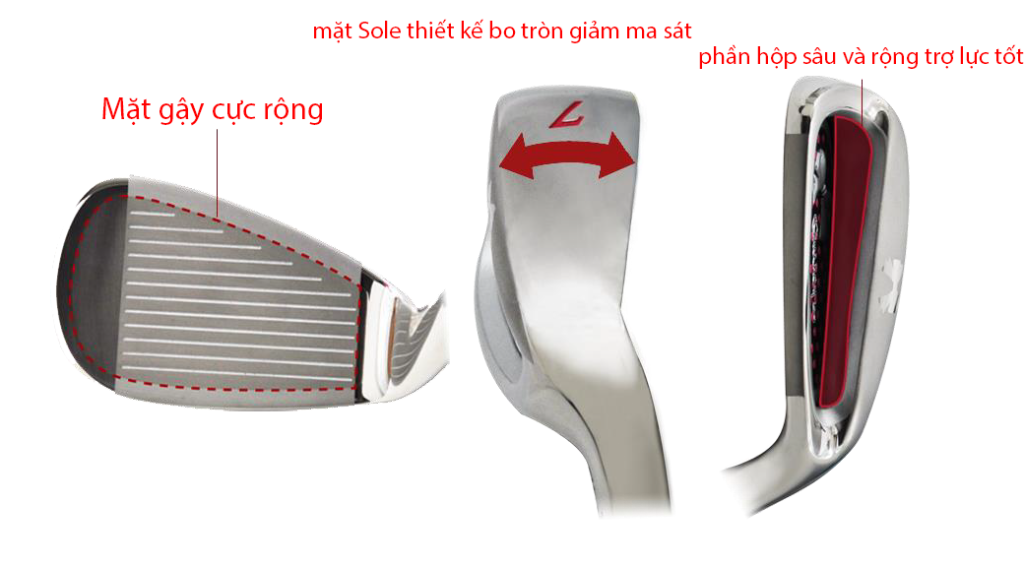 Bộ gậy Golf Tsuruya Quincy ES5 12 Cấu tạo gậy Sắt Quincy ES5
