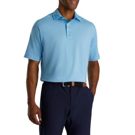 ao coc tay nam FootJoy 82205 xanh da troi