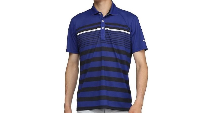 Áo Golf nam Mizuno Blue/White 5 Áo Golf Nam Mizuno Blue