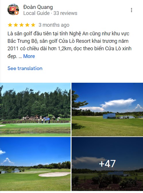 Review thực tế về sân golf Cửa Lò