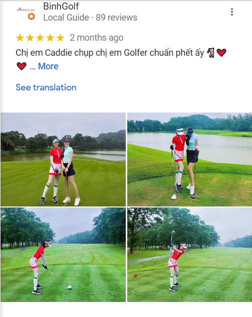 Review của khách hàng tại sân golf Đồng Mô