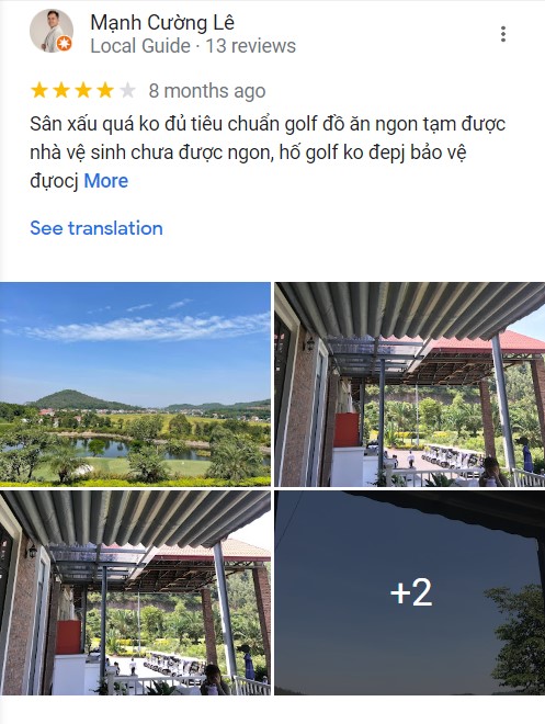 Review từ khách hàng tại sân golf Yên Dũng