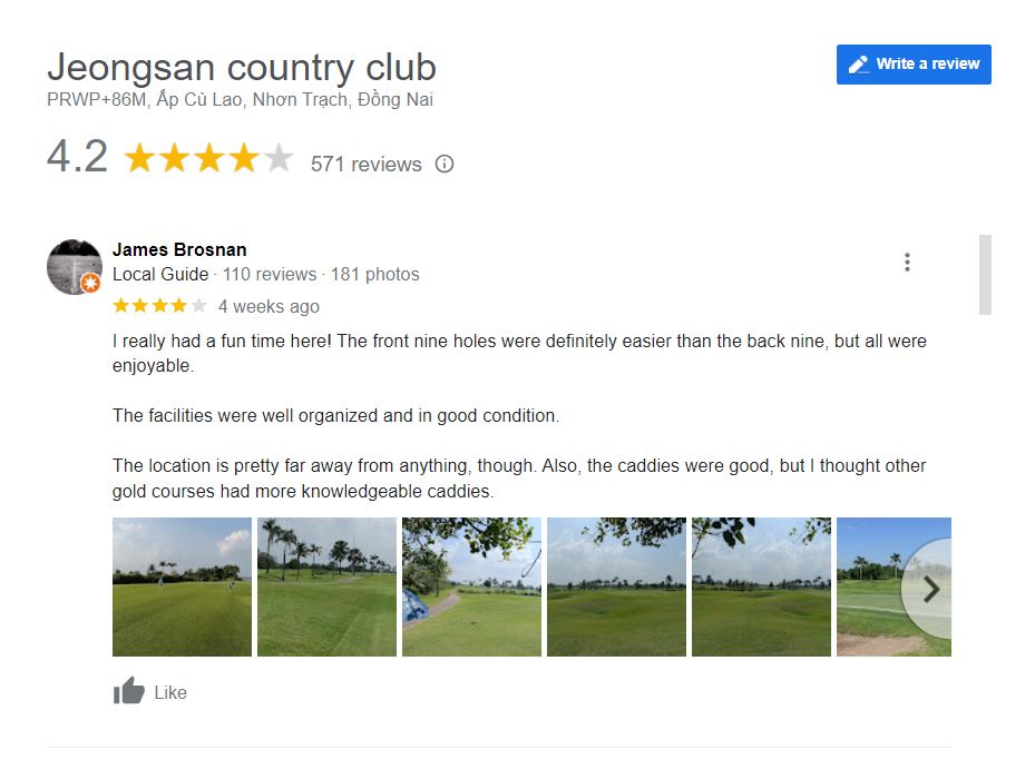 Đánh giá sân Taekwang Jeongsan Country Club