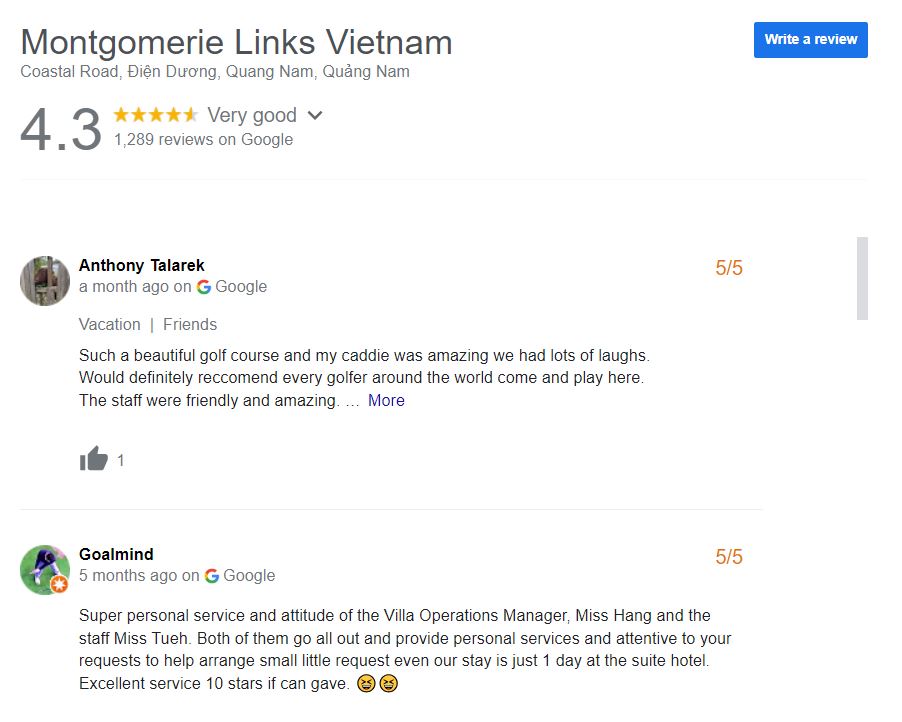 Đánh giá sân golf Hội An Montgomerie Links