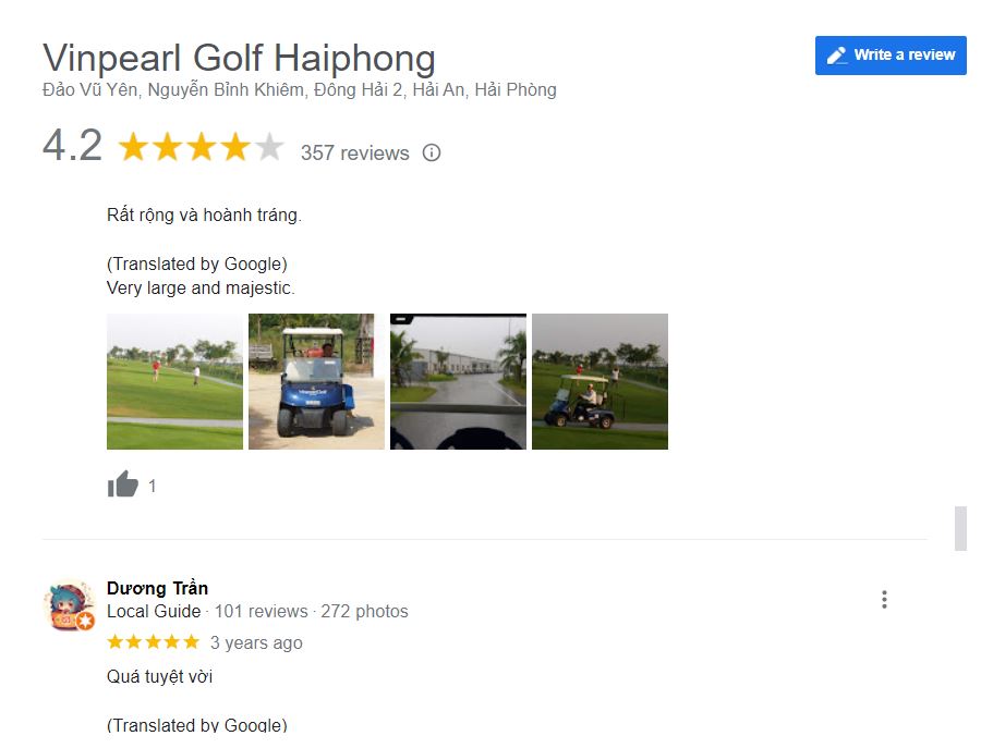 Đánh giá Vinpearl Golf Hải Phòng