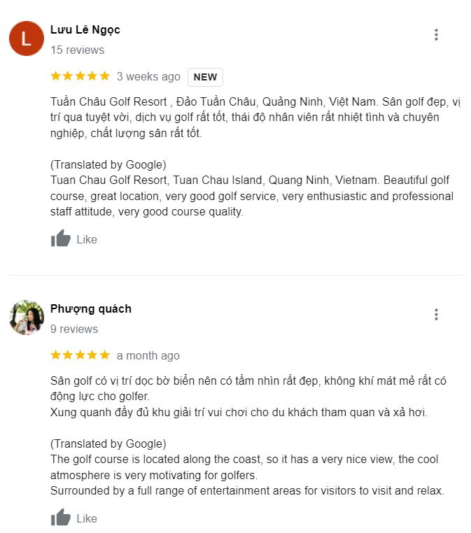 Đánh giá sân tập golf Tuần Châu