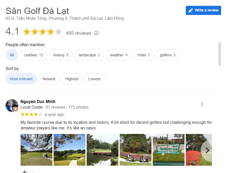 sân golf đồi cù review