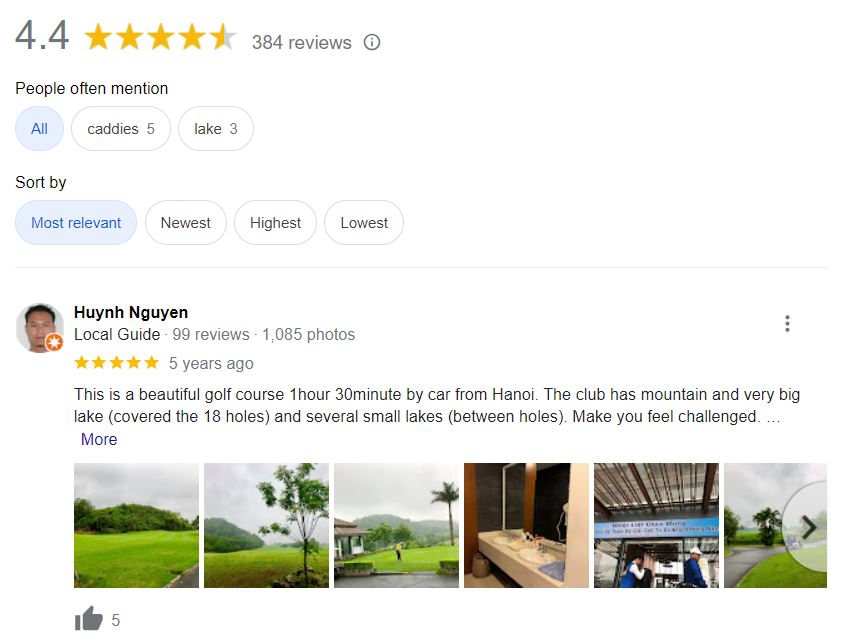 sân golf yên thắng review