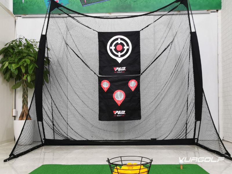 Combo lưới tập Golf 2,5mx2,5m + Thảm Swing 1,3x1,3m (Tặng 5 bóng tập) 9 Combo khung tập golf tại nhà
