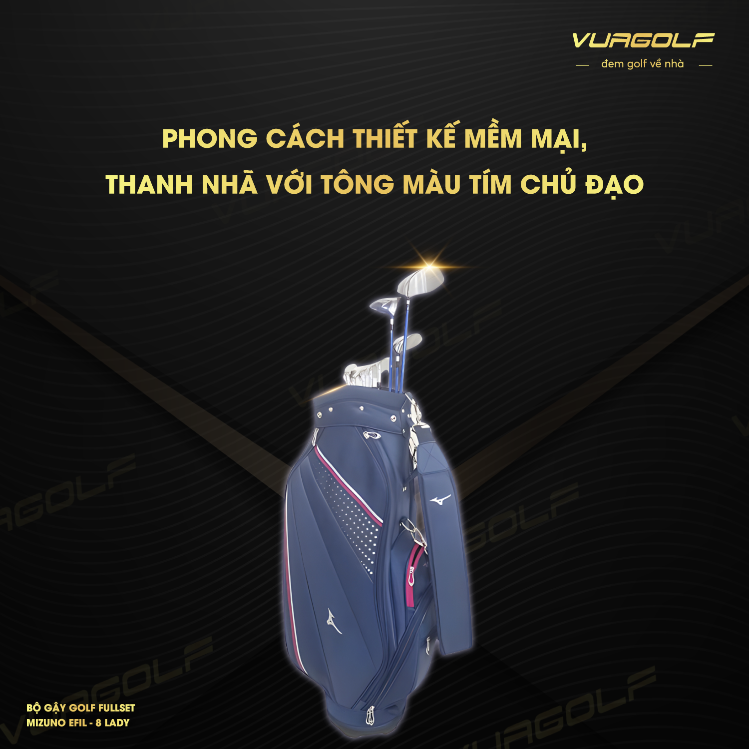 Bộ-gậy-Golf Fullset-Mizuno EFIL-8 Lady-(9 gậy+Túi) (2) Bo gay Golf Fullset Mizuno EFIL 8 Lady 9 gayTui 2