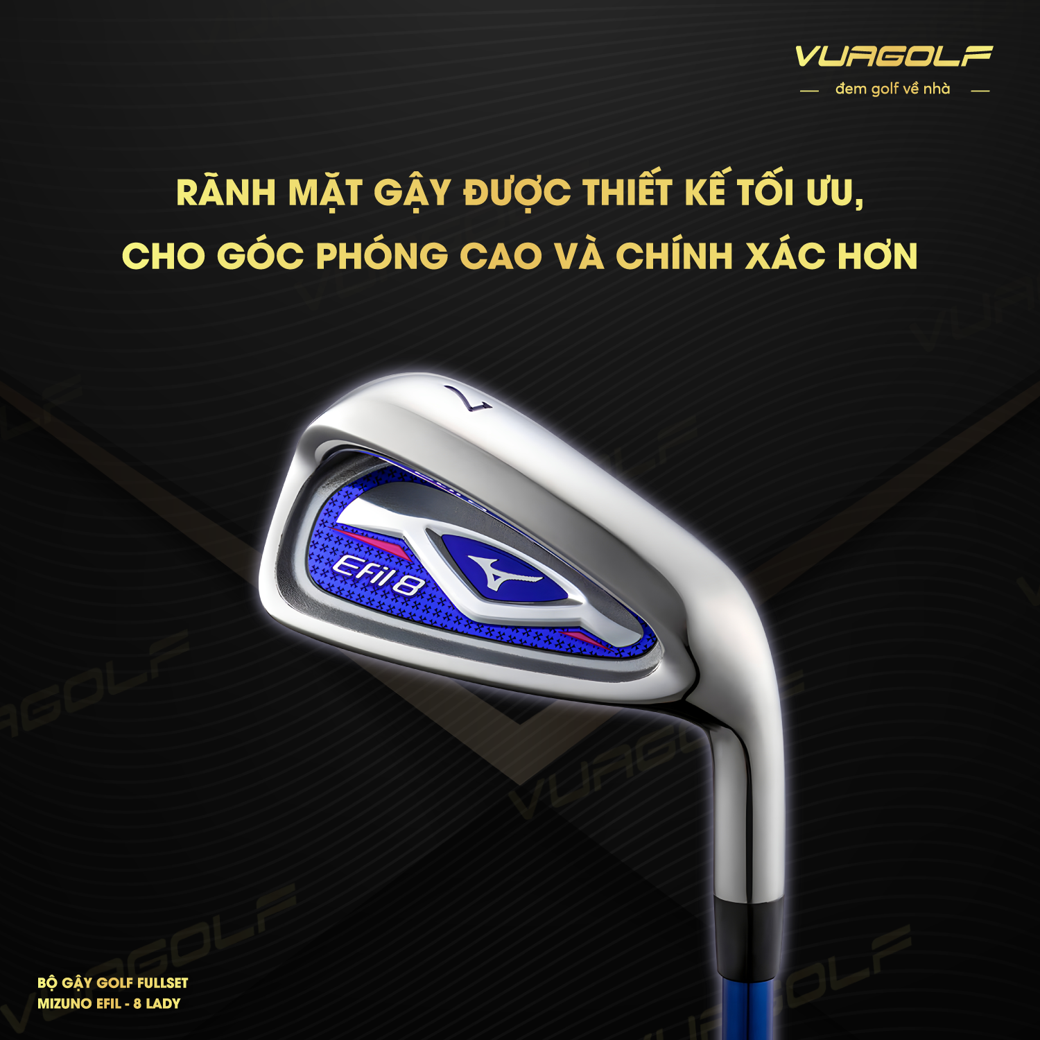 Bộ-gậy-Golf Fullset-Mizuno EFIL-8 Lady-(9 gậy+Túi) (6) Bo gay Golf Fullset Mizuno EFIL 8 Lady 9 gayTui 6
