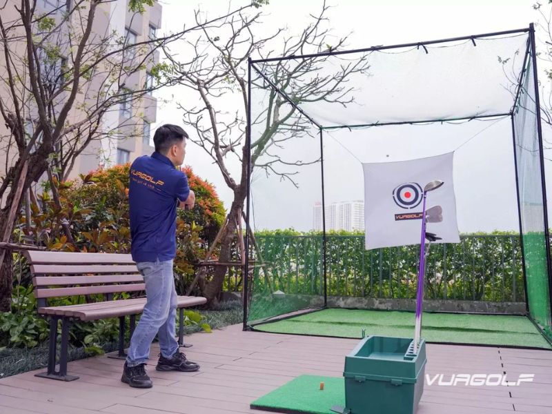 Combo Khung tập Golf 3x3x3m + Thảm Swing 1,3x1m3m (Tặng 5 bóng tập) 8 Combo khung tập golf tại Vua Golf