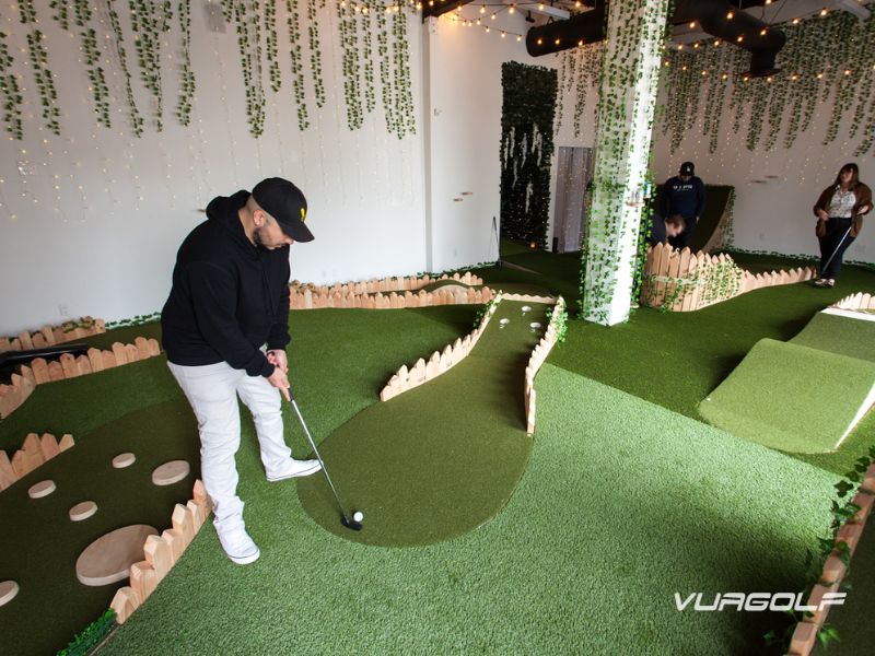 Thi công sân golf quán cafe